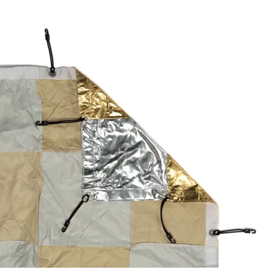 Solsegel Checkerboard Guld/Silver 3,6 x 3,6m (12'x12')